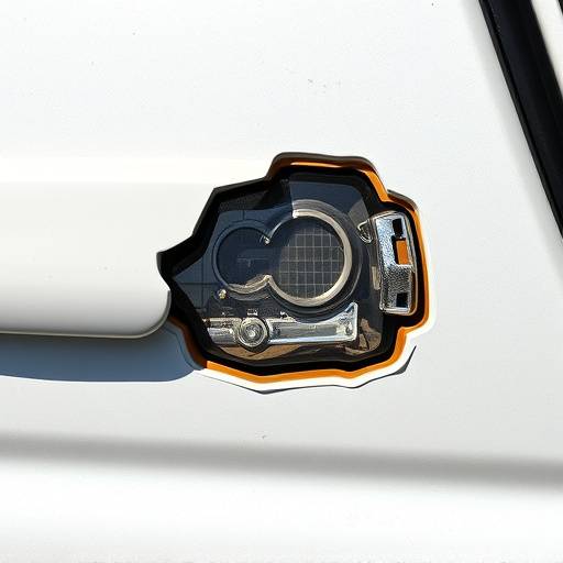 Before: Dented car door