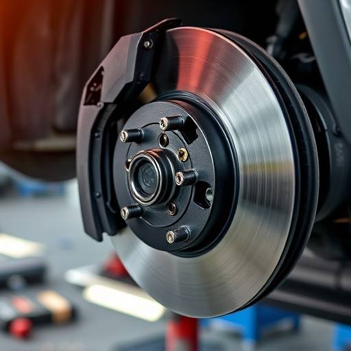 Brake pads replacement: New brake pads being installed on a car