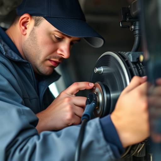 Mechanic inspecting brake lines for leaks